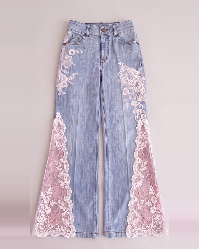 The Paddock Lace Jean in blush lace