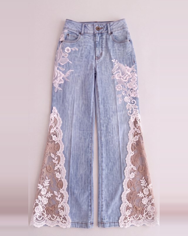 The Paddock Lace Jean in latte lace