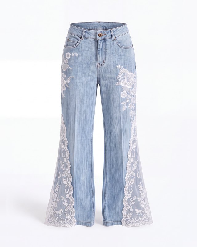 The Paddock Lace Jean in white lace