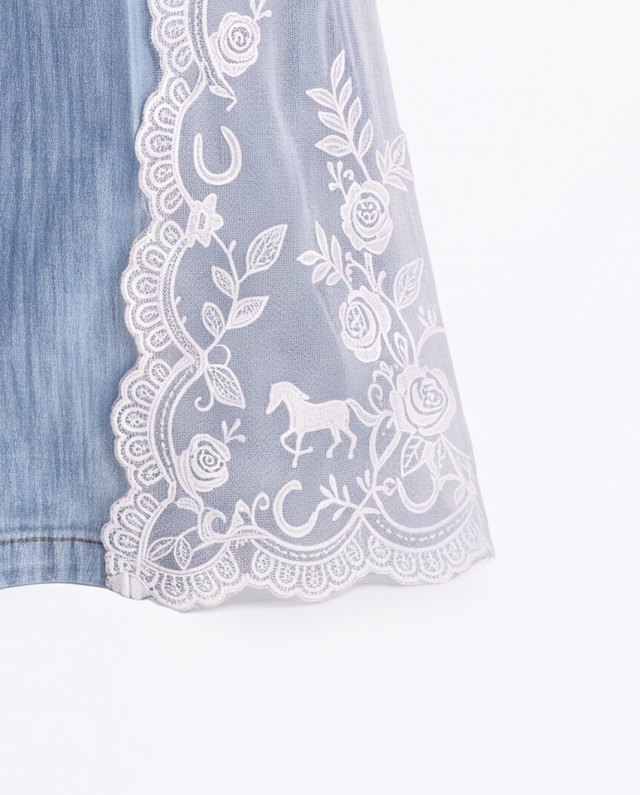 The lace at the hem